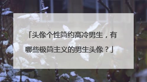 头像个性简约高冷男生,有哪些极简主义的男生头像?