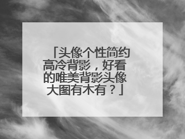 头像个性简约高冷背影,好看的唯美背影头像大图有木有?