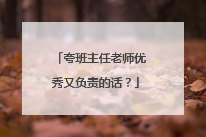 夸班主任老师优秀又负责的话?