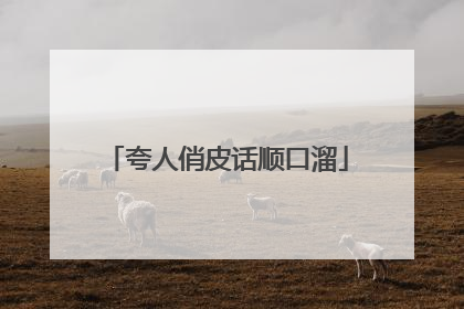 夸人俏皮话顺口溜