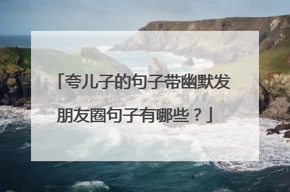 夸儿子的句子带幽默发朋友圈句子有哪些?