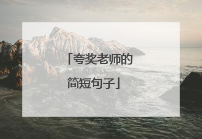 夸奖老师的简短句子