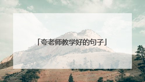 夸老师教学好的句子