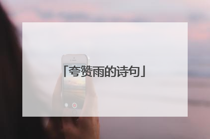 夸赞雨的诗句