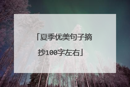 夏季优美句子摘抄100字左右