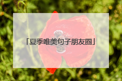 夏季唯美句子朋友圈