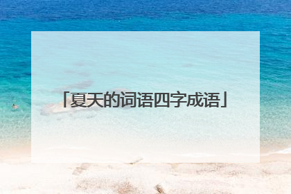 夏天的词语四字成语