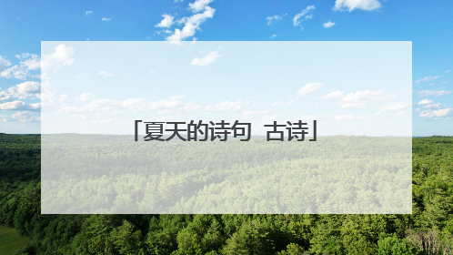 夏天的诗句 古诗