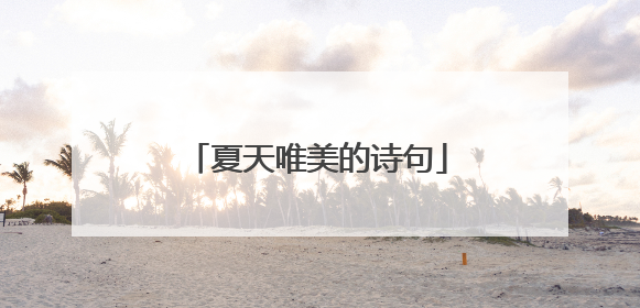 夏天唯美的诗句