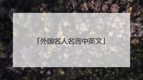 外国名人名言中英文