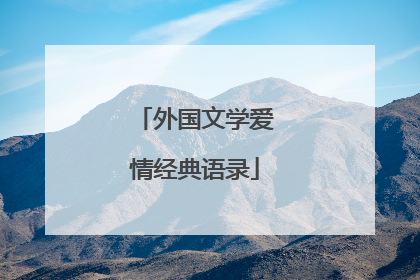 外国文学爱情经典语录