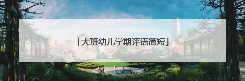 大班幼儿学期评语简短