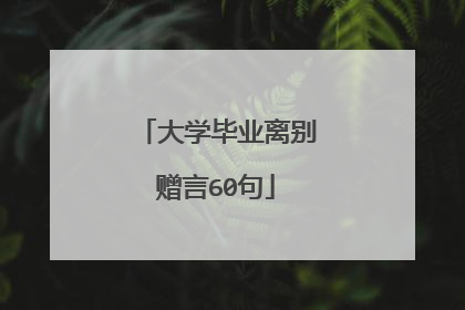大学毕业离别赠言60句