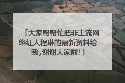 大家帮帮忙把非主流网络红人程琳的最新资料给我,谢谢大家啦!