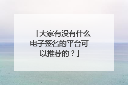 大家有没有什么电子签名的平台可以推荐的?