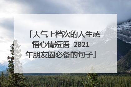 大气上档次的人生感悟心情短语 2021年朋友圈必备的句子