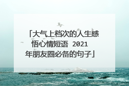 大气上档次的人生感悟心情短语 2021年朋友圈必备的句子