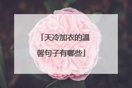 天冷加衣的温馨句子有哪些