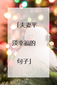 夫妻平淡幸福的句子