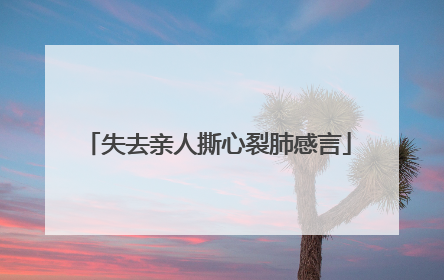 失去亲人撕心裂肺感言