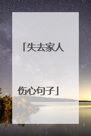 失去家人伤心句子