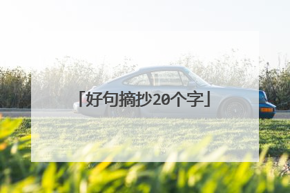 好句摘抄20个字