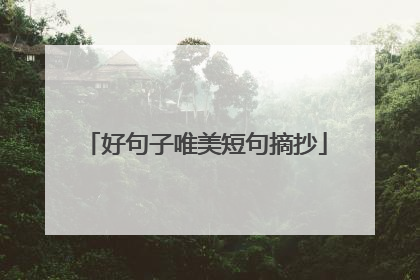 好句子唯美短句摘抄