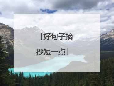 好句子摘抄短一点