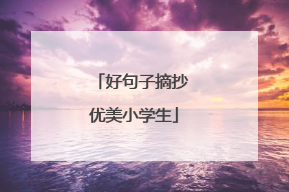 好句子摘抄优美小学生