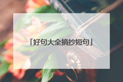 好句大全摘抄短句
