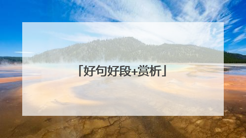 好句好段+赏析