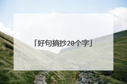 好句摘抄20个字