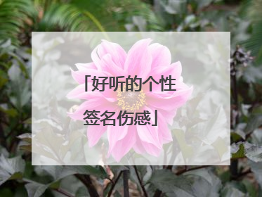 好听的个性签名伤感