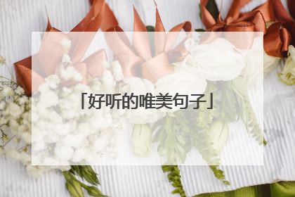 好听的唯美句子
