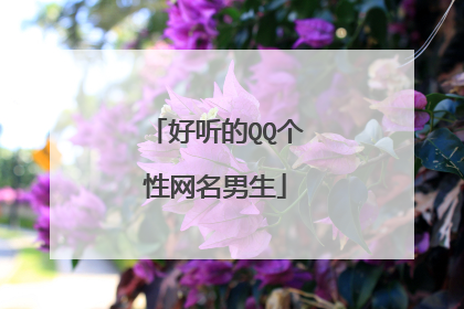好听的QQ个性网名男生