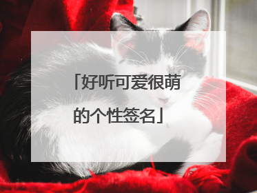 好听可爱很萌的个性签名