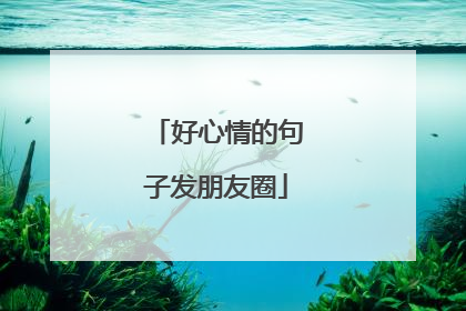 好心情的句子发朋友圈