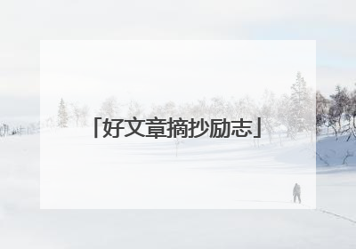 好文章摘抄励志