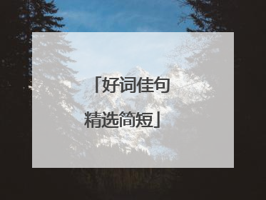 好词佳句精选简短