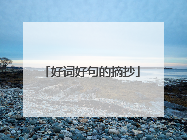 好词好句的摘抄