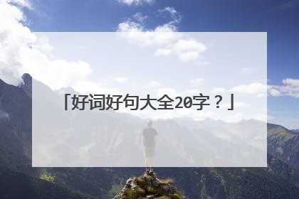 好词好句大全20字?