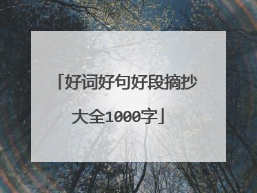 好词好句好段摘抄大全1000字