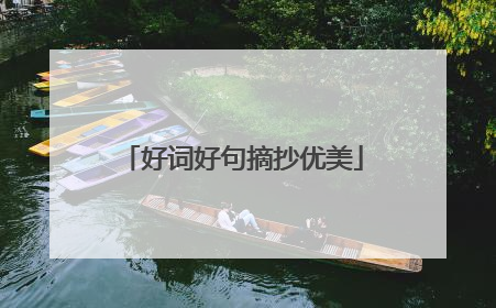 好词好句摘抄优美