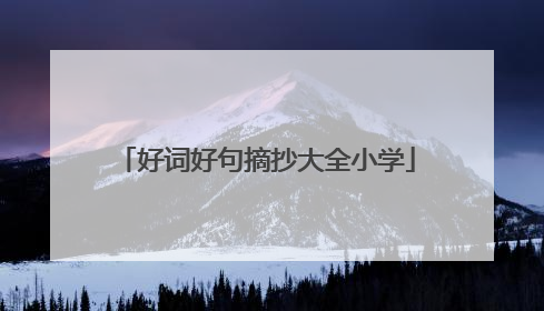 好词好句摘抄大全小学
