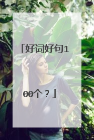 好词好句100个？