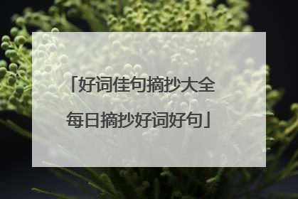好词佳句摘抄大全 每日摘抄好词好句