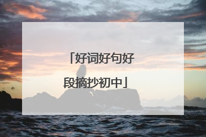 好词好句好段摘抄初中