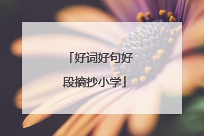 好词好句好段摘抄小学