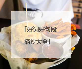好词好句段摘抄大全