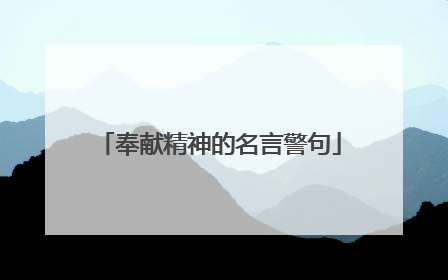 奉献精神的名言警句